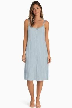 1990s Transit Par-Such Light Blue Layered Slip Dress Size 4